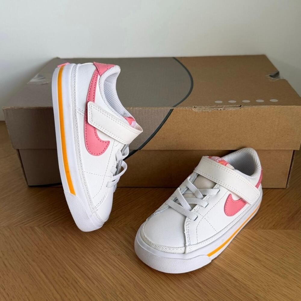 Nike Court Legacy ‘White/Coral Chalk’ Toddler Sneakers- SZ 8 C